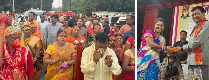  वाणिज्य उद्योग व श्रम मंत्री लखन लाल देवांगन चुनरी यात्रा में हुए सम्मिलित