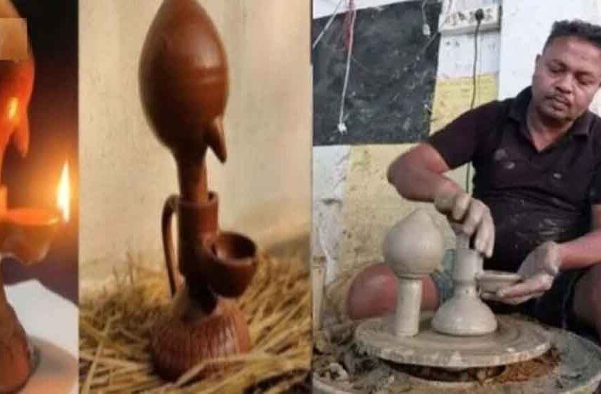  छत्तीसगढ़-कोंडागांव के कुम्हार अशोक चक्रधारी ने बनाया 24 घंटे जलने वाला दीया