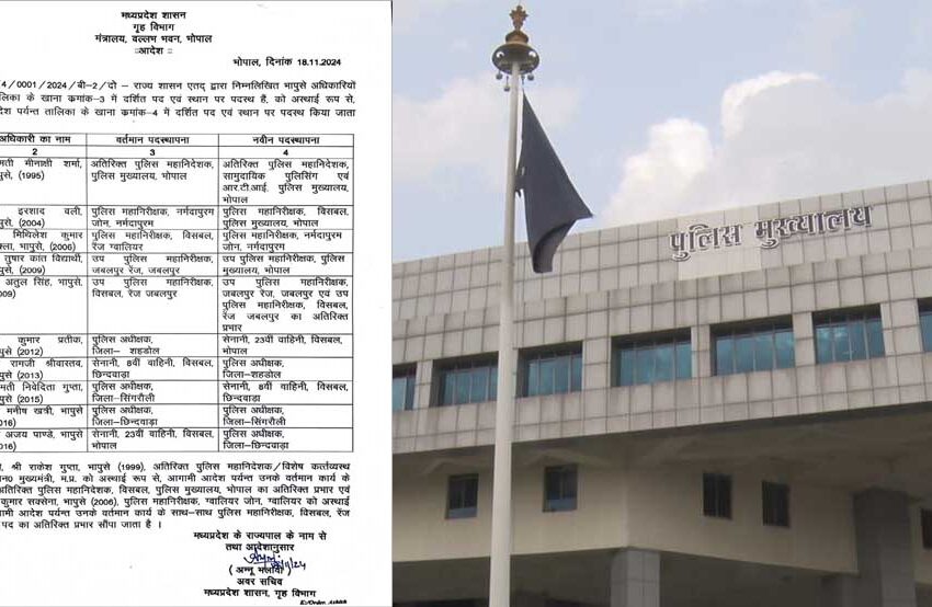  MP में 10 IPS अधिकारियों के तबादले, छिंदवाड़ा सहित 3 जिलों के SP भी बदले