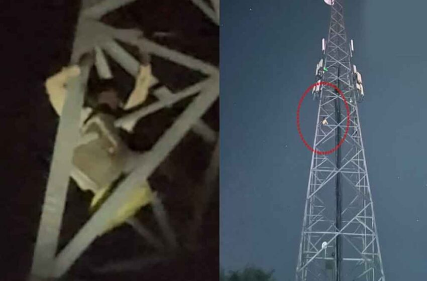  छत्तीसगढ़-कोंडागांव में मोबाइल टावर पर चढ़ा नशेड़ी