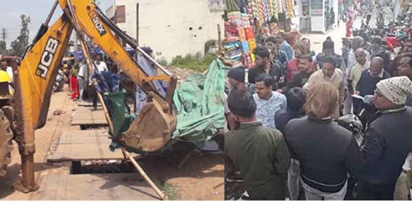  छत्तीसगढ़-बलरामपुर रामानुजगंज का निर्माणाधीन दुर्गा मंडप तोड़ने पहुंचा प्रशासनिक अमला