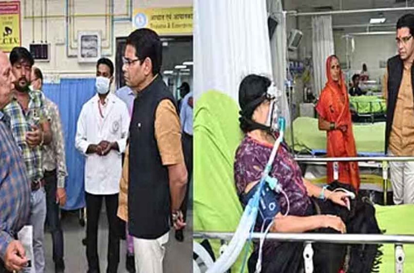  छत्तीसगढ़-रायपुर के एम्स और मेकाहारा अस्पताल पहुंचे राजस्व मंत्री टंकराम वर्मा