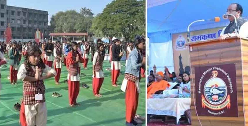  छत्तीसगढ़-नारायणपुर में उप मुख्यमंत्री अरूण साव और वन मंत्री कश्यप पहुंचे रामकृष्ण आश्रम