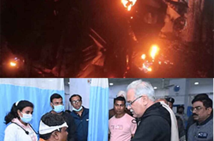  छत्तीसगढ़-दुर्ग में देर रात सड़क दुर्घटना में दो की मौत और 14 घायल