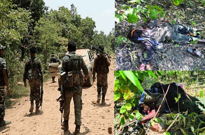  छत्तीसगढ़-गरियाबंद में मुठभेड़ में मारे गए सभी 14 नक्सलियों के शव लेकर पहुंचे जवान