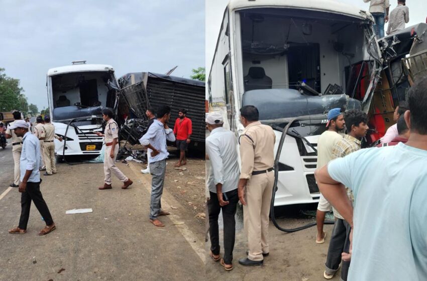  चार्टर्ड बस हादसे का शिकार, ब्रेक फेल होने से पलटी; भोपाल के लिए रवाना हुई थी बस