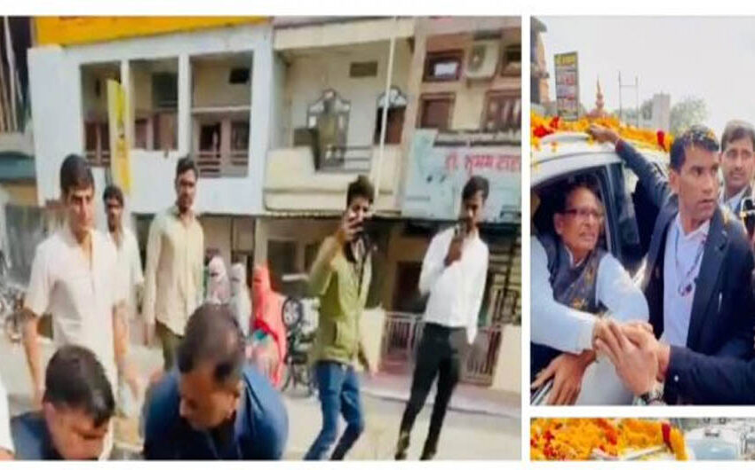  शिवराज चौहान के काफिले में सुरक्षा लापरवाही, केंद्रीय मंत्री के आगे सड़क पर युवक बैठा